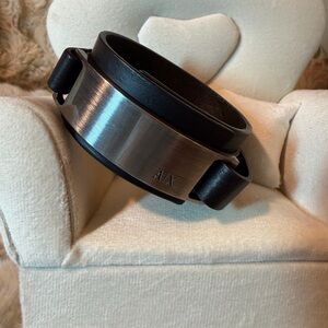 Armani Exchange Black and Gunmetal Bracelet